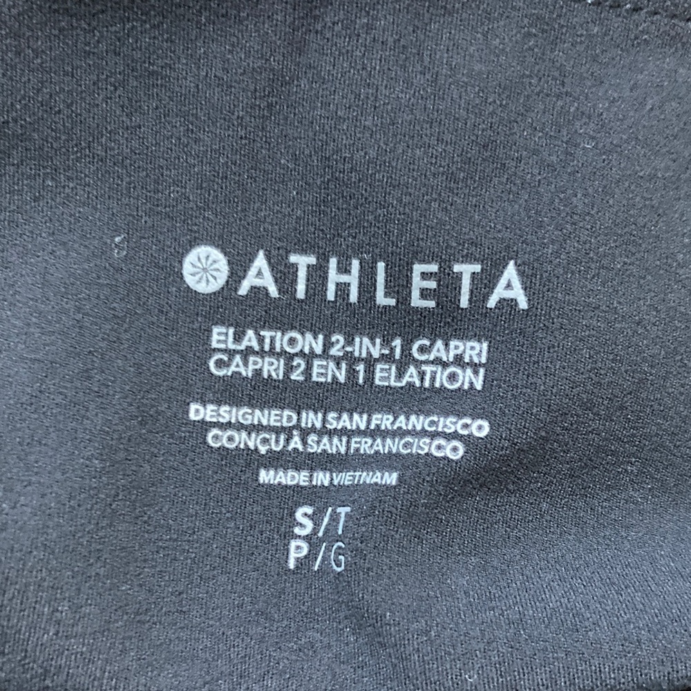 Athleta Elation 2-in-1 Capri Skirted Powervita High Waist Legging sz S TALL ST - Picture 8 of 10
